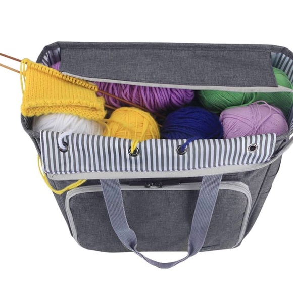 LIKE NEW Knitting bag, project storage bag, art bag, yarn bag, accessories bag - Picture 10 of 11